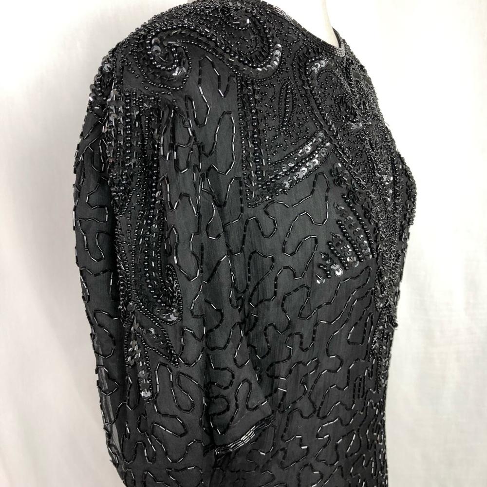 Sweelo Vintage black sequin Dress M 8-10 - Picture 5 of 8